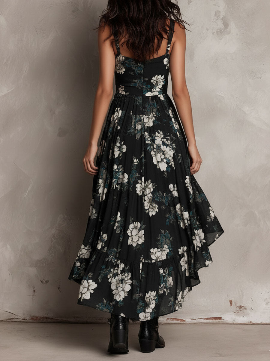 Anouk | Vestido largo de flores sin tirantes