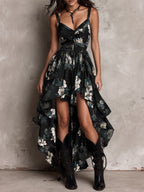 Anouk | Vestido largo de flores sin tirantes