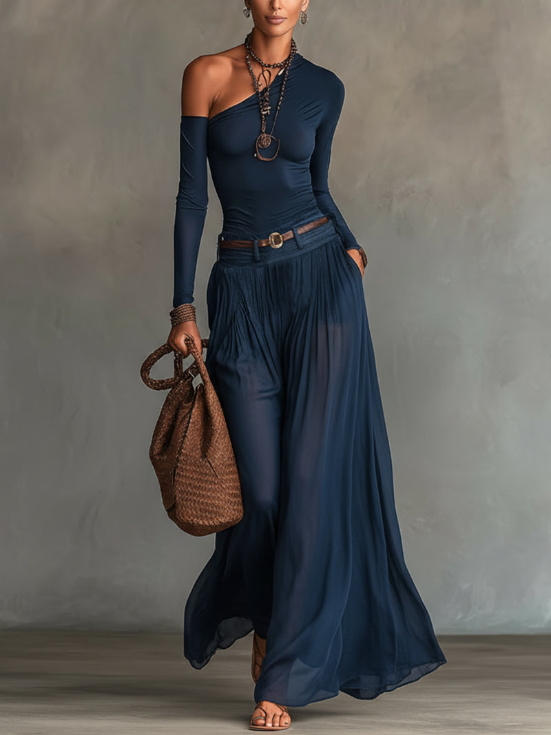 Camila | Conjunto elegante de un solo hombro