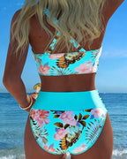Jolina | Bikini de dos piezas floral con contraste