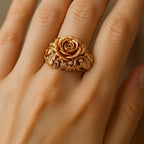 Anillo de flor dorada
