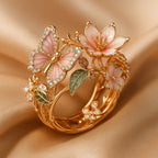 Anillo mariposa con circonitas, luminoso y de inspiración natural