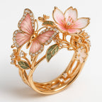 Anillo mariposa con circonitas, luminoso y de inspiración natural