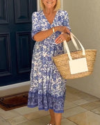 Lunah | Vestido floral con escote en pico