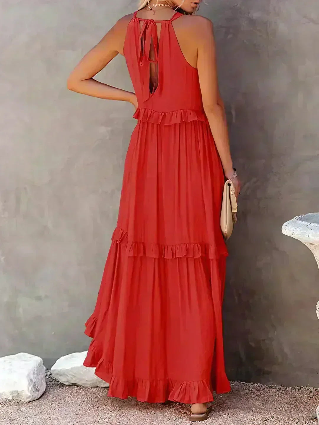 Lou | Vestido elegante sin mangas con volantes