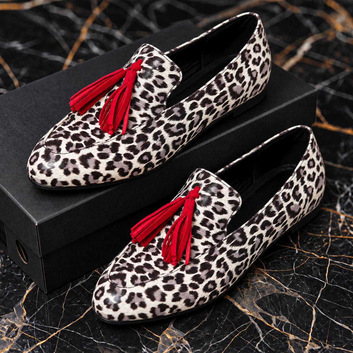 Nola | Mocasines de leopardo con borla