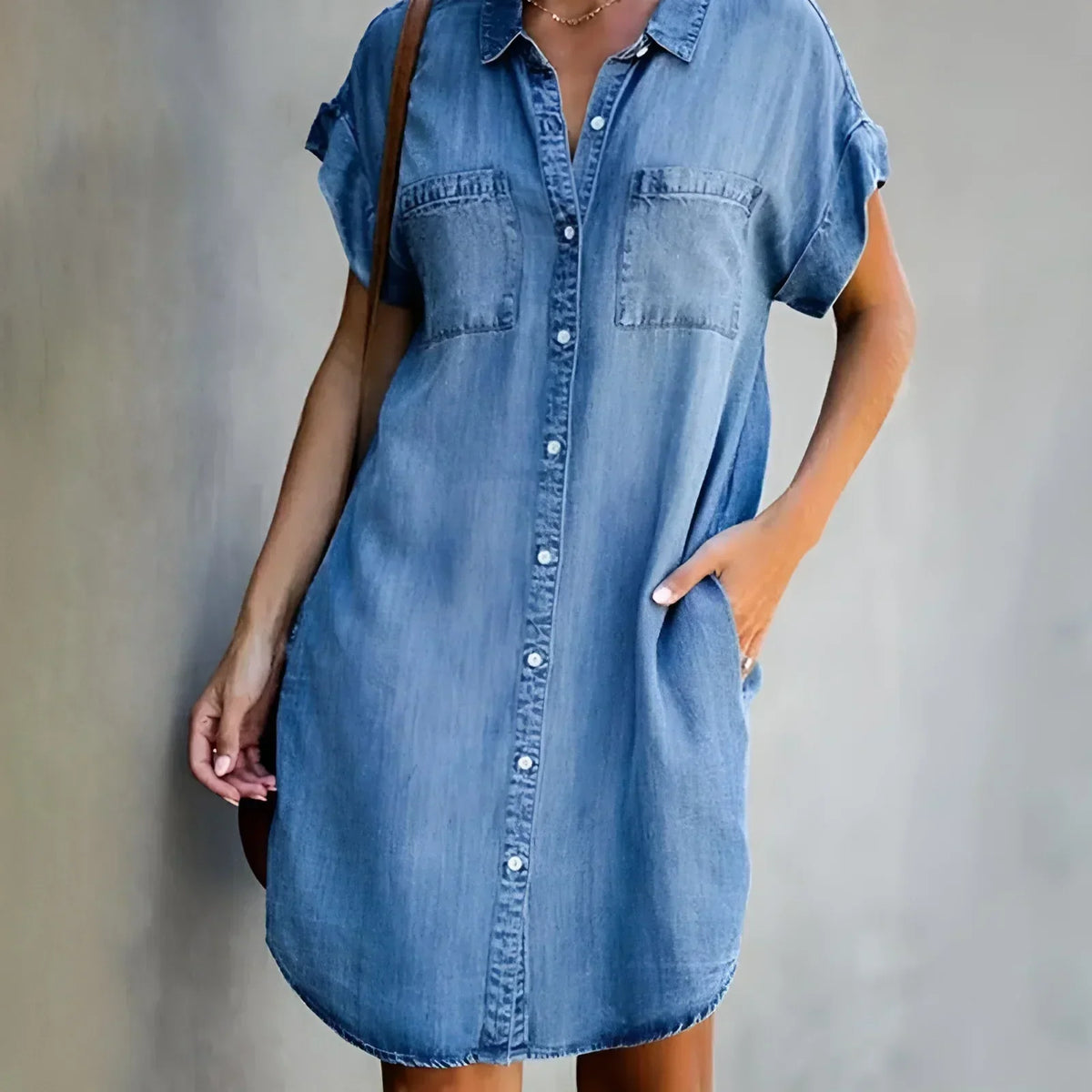 Andrea | Vestido camisero relajado con botones