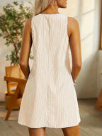 Feliccia | Vestido de rayas sin mangas con bolsillos