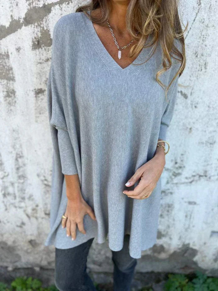 Kira | Jersey oversize con cuello de pico relajado