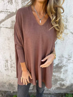 Kira | Jersey oversize con cuello de pico relajado