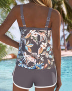 Imke | Tankini estampado sin mangas con cuello en U