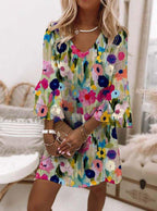 Tabithea | Vestido floral con escote en pico