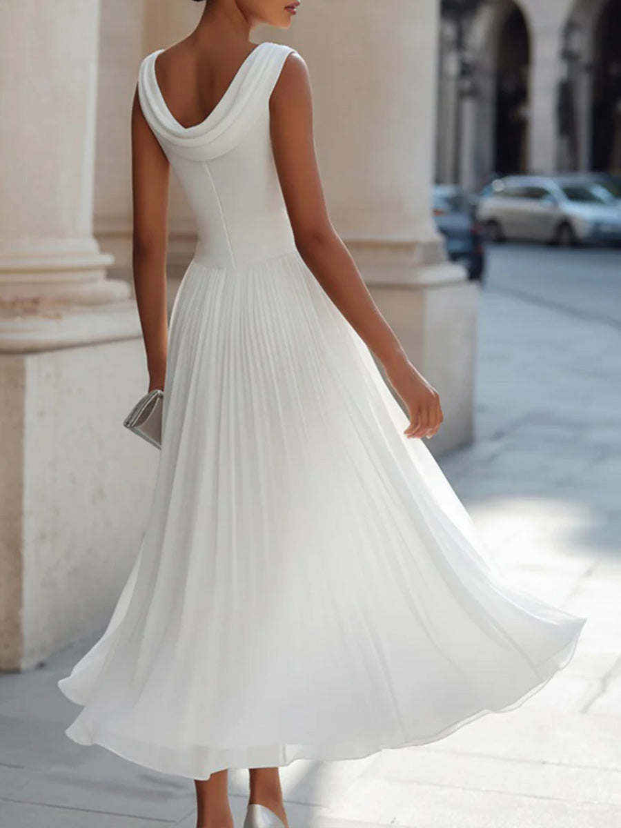 Susan | Vestido de línea A con cuello redondo
