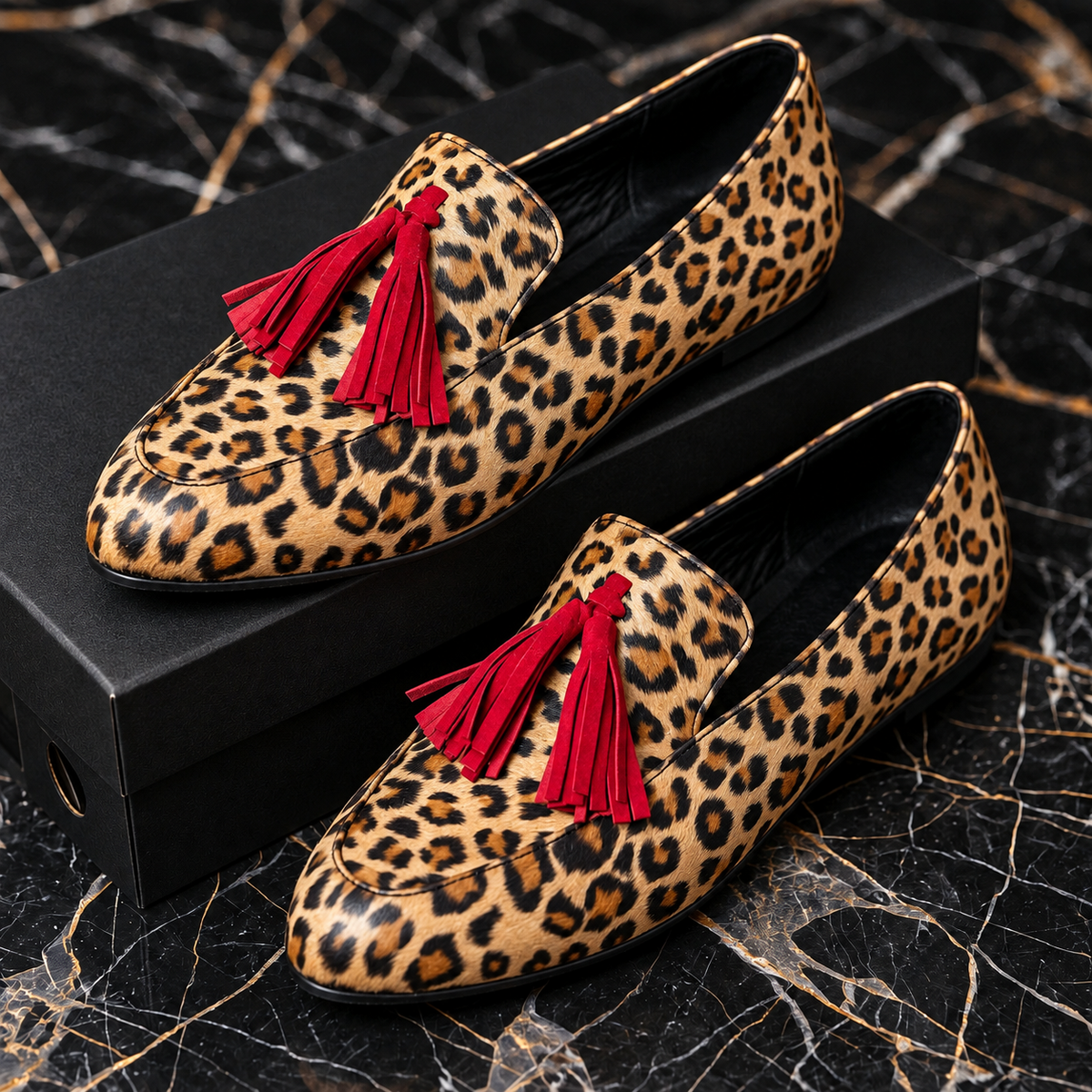 Nola | Mocasines de leopardo con borla