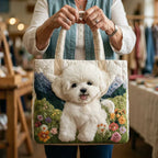Bolso acolchado con perro encantado