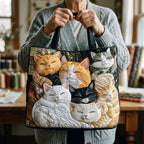 Bolso acolchado con gatitos dormidos