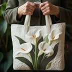 Bolso acolchado con lirios blancos