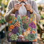 Bolso tote con jardín de suculentas