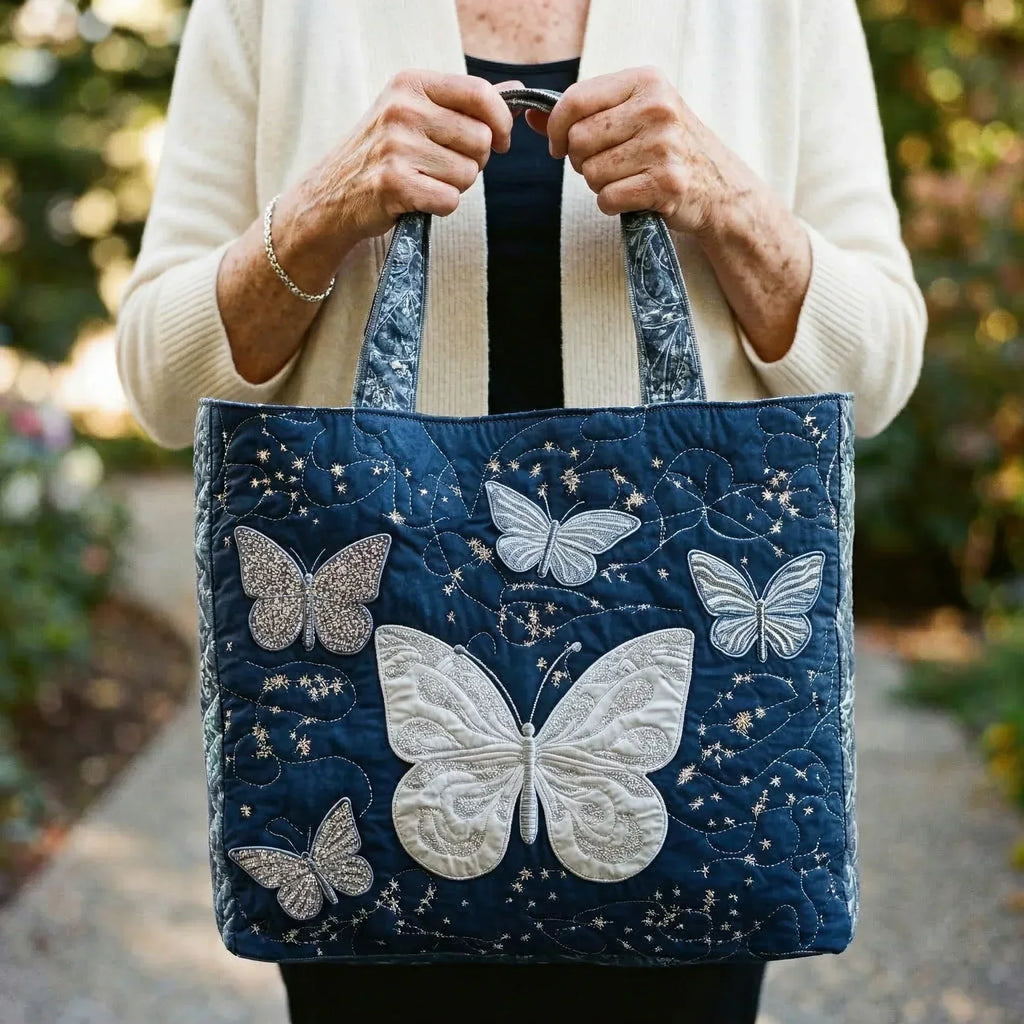 Bolso con mariposa plateada