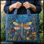 Bolso acolchado con libélula dorada