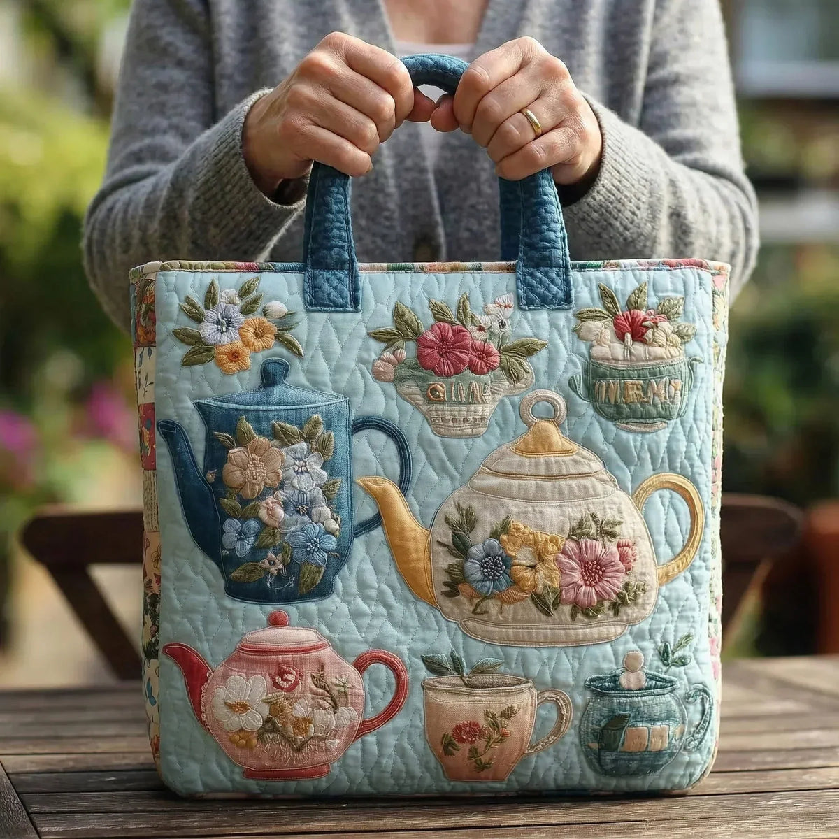 Bolso acolchado con estampado floral