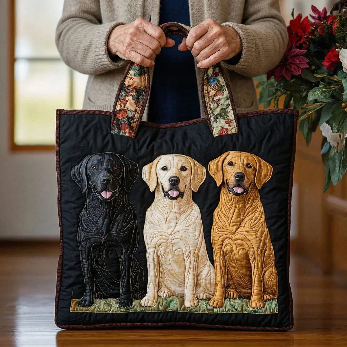 Bolso con tres labradores