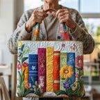 Bolso con biblioteca floral