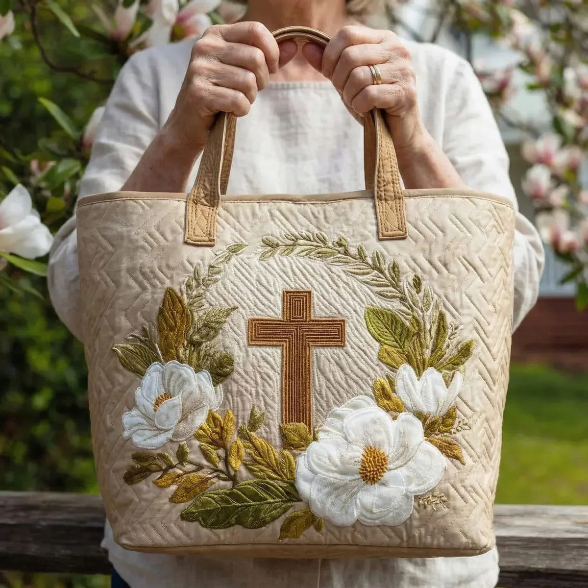 Bolso con cruz sagrada