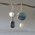 Pendientes vintage con piedra azul