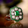 Anillo vintage verde esmeralda