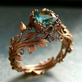 Anillo con cristal verde