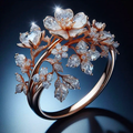 Anillo precioso con flor de cristal