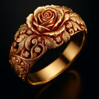 Anillo de flor dorada