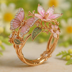 Anillo mariposa con circonitas, luminoso y de inspiración natural