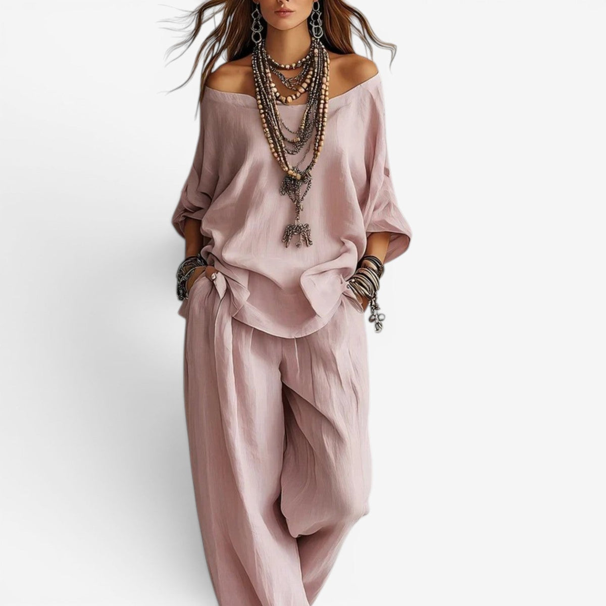 Katherine | Conjunto boho informal con personalidad
