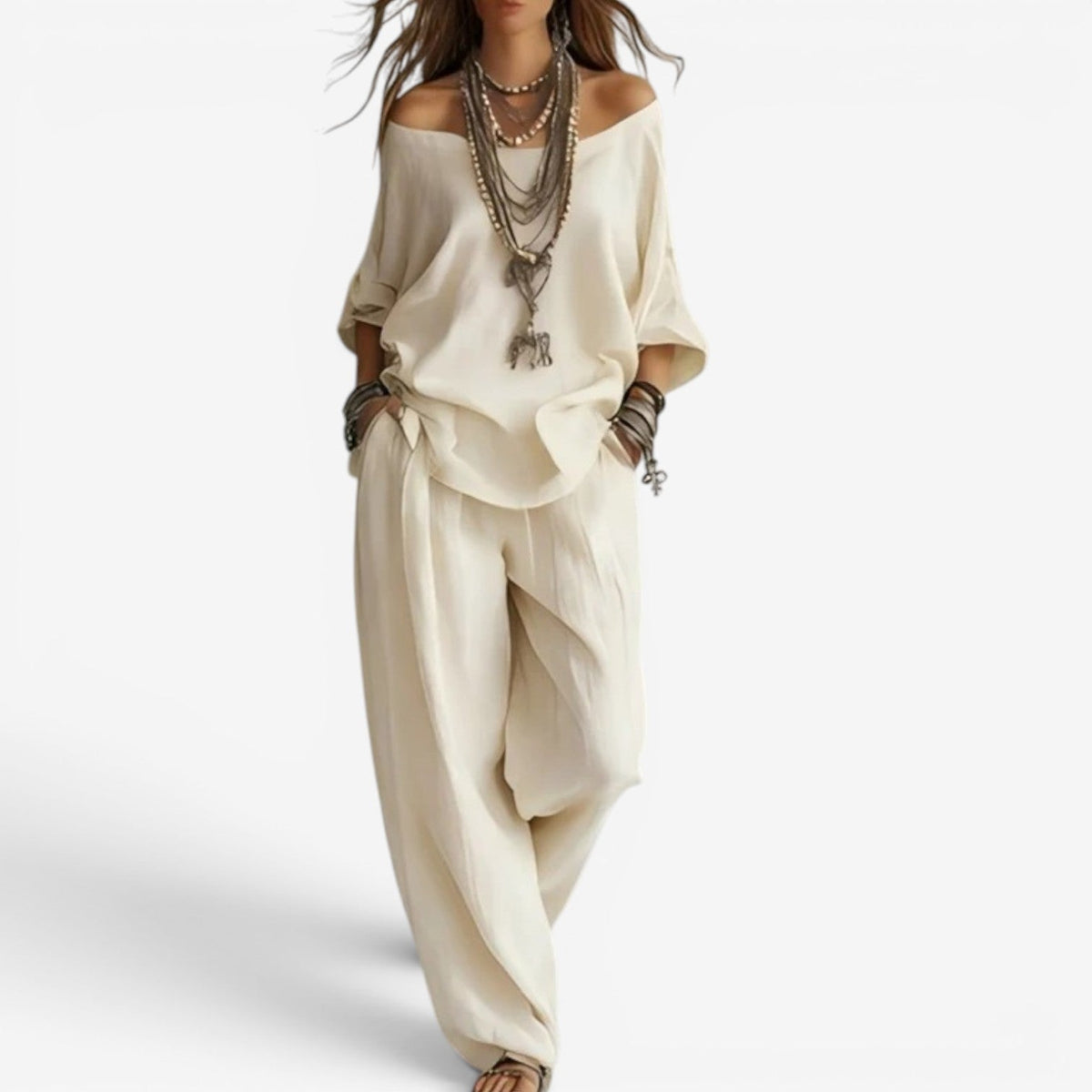 Katherine | Conjunto boho informal con personalidad