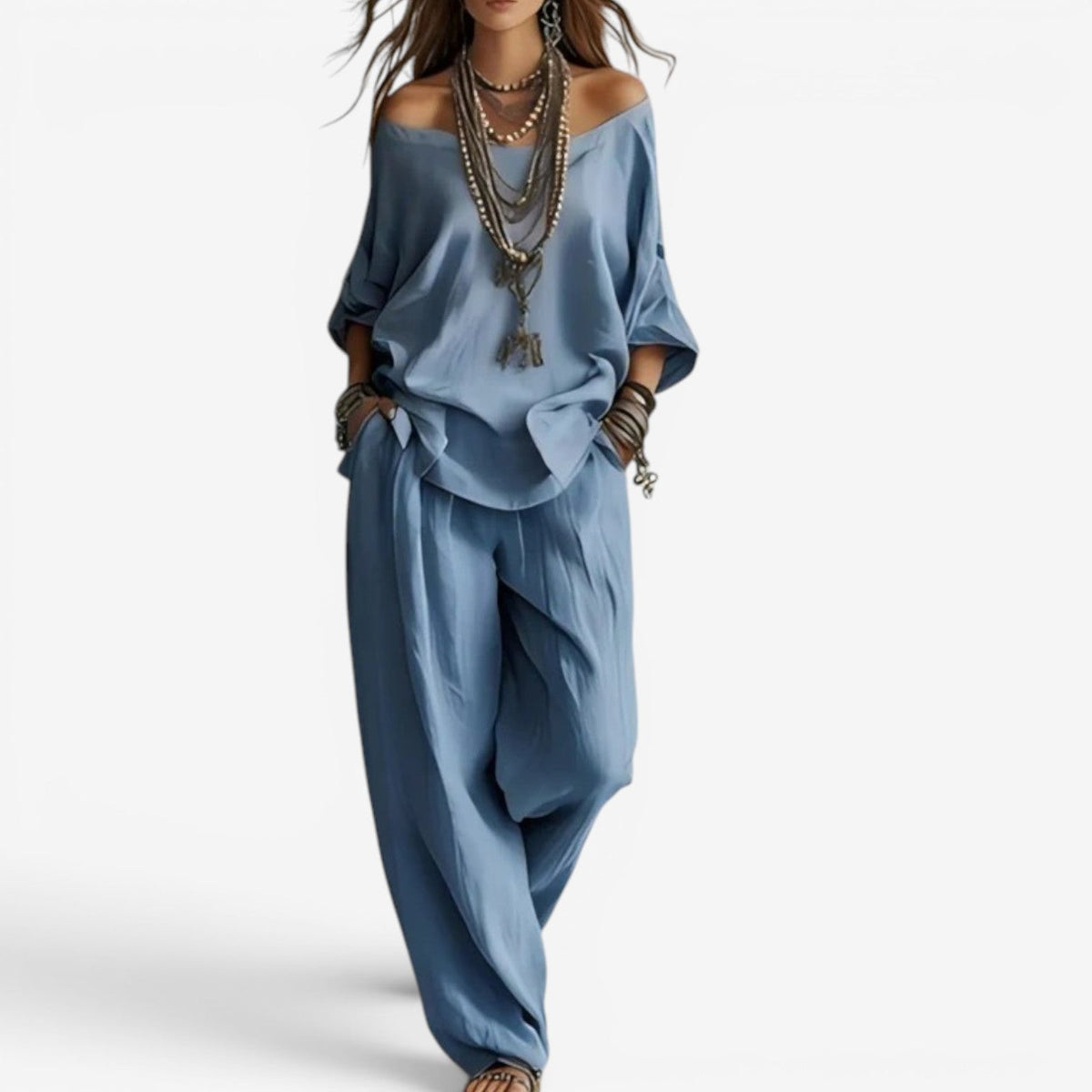 Katherine | Conjunto boho informal con personalidad