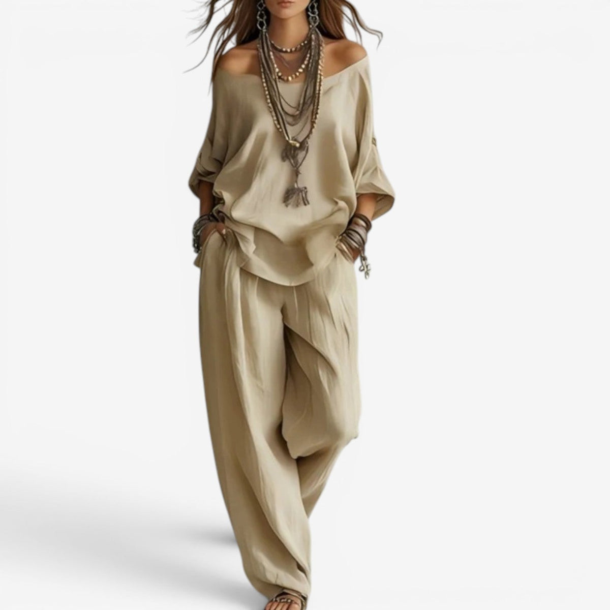 Katherine | Conjunto boho informal con personalidad