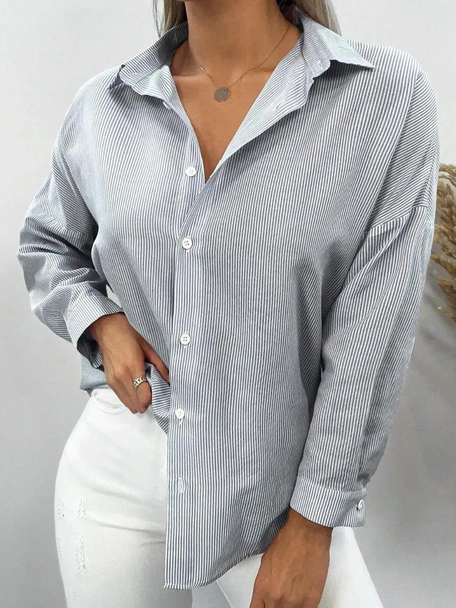 Noelle | Blusa de rayas elegante con puños finos