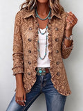 Vyclara | Chaqueta vintage bohemia con volantes y estampado floral