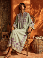 Janet | Vestido largo bordado de aire mediterráneo