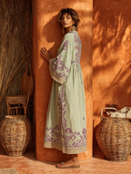 Janet | Vestido largo bordado de aire mediterráneo