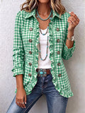 Charlene | Chaqueta de cuadros con volantes y botones