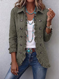Kamberly | Chaqueta utilitaria con flores bordadas y volantes