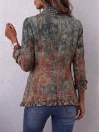 Bristow | Chaqueta vintage con volantes y estampado degradado texturizado