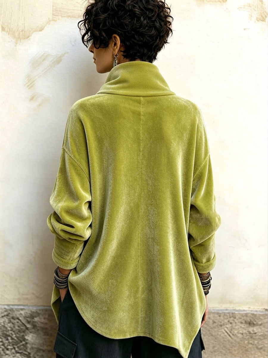 Celeste | Top de cuello alto con botones asimétricos