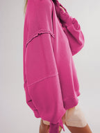 Hazel | Sudadera henley con costuras vistas