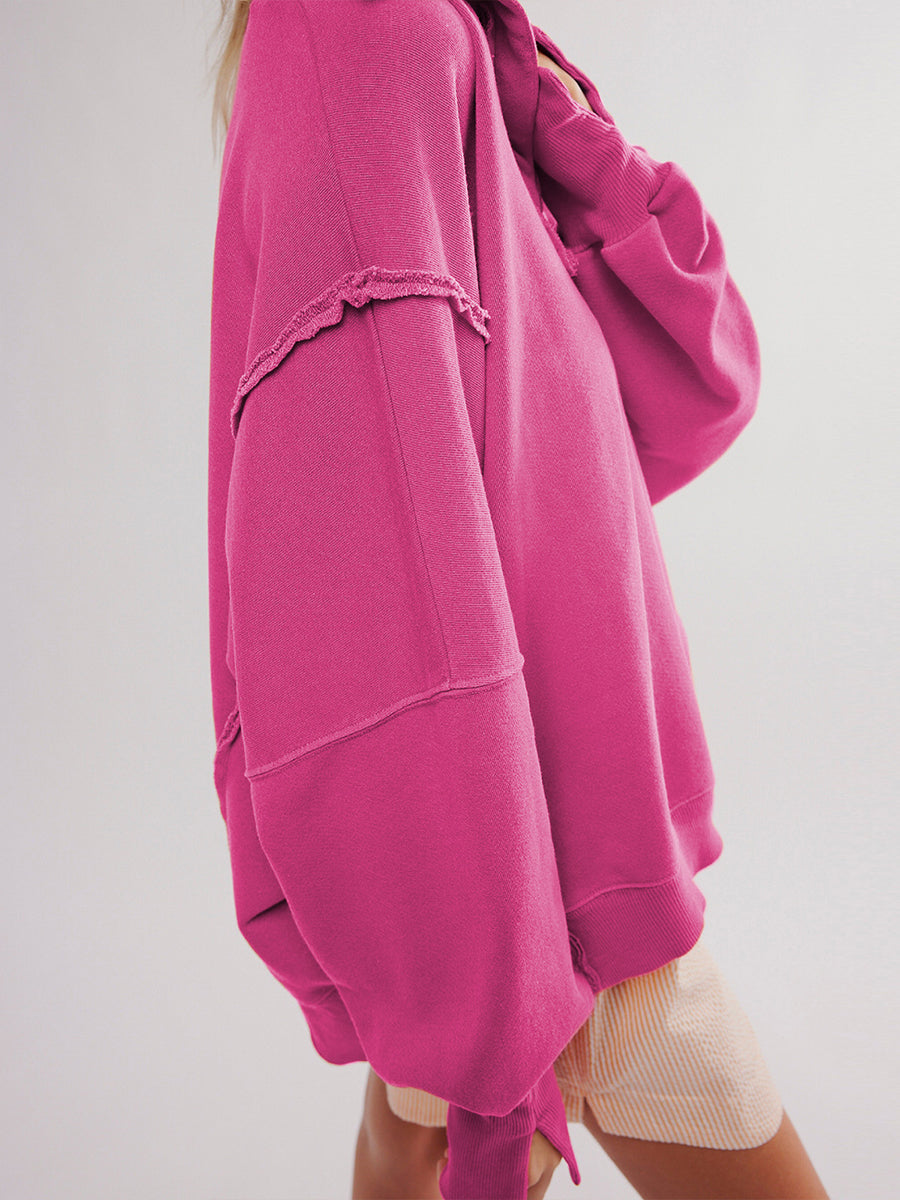 Hazel | Sudadera henley con costuras vistas