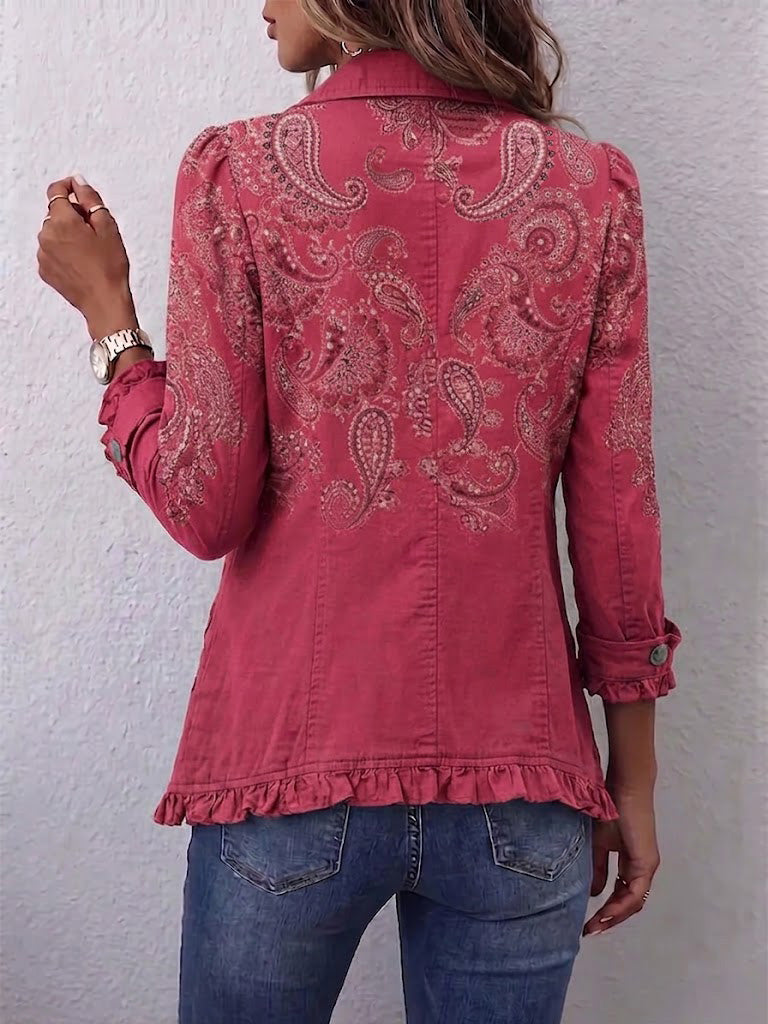 Anaelle | Chaqueta vintage con estampado paisley y volantes
