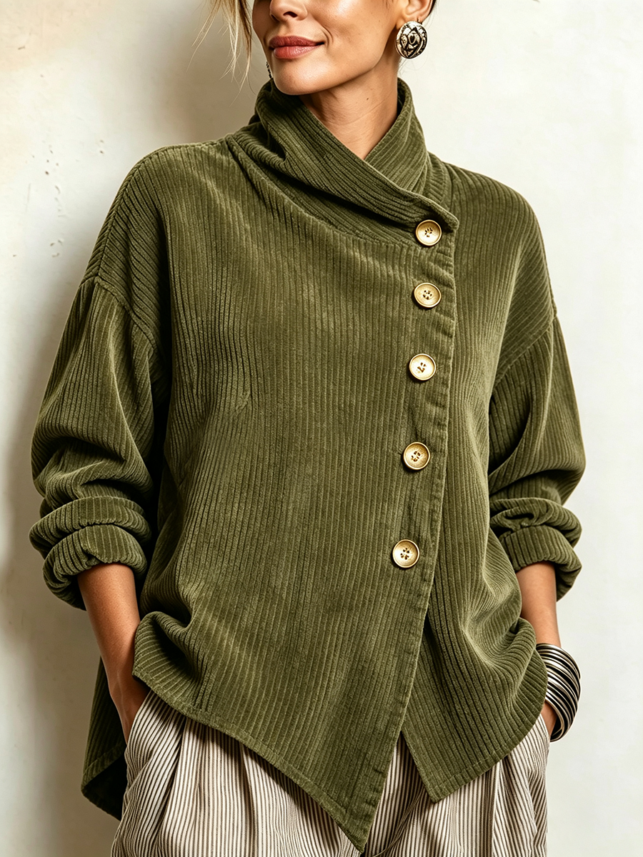 Fleur | Jersey de cuello drapeado con botones